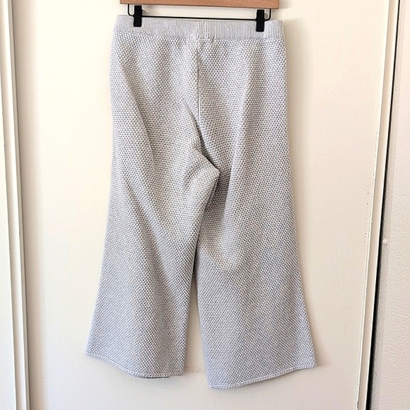 FP Beach Womens Med Textured Wide Leg Cropped Pull On Pants Gray Cottage Coastal - Picture 5 of 7